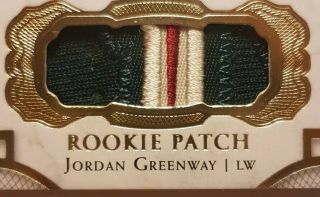 2018 - 19 UD Exquisite Jordan Greenway Rookie 4 color Patch 166/299 2