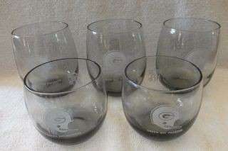 5 Vintage Green Bay Packers Nfl Football Roly Poly Smoke Glasses - 2 Sizes - Neat