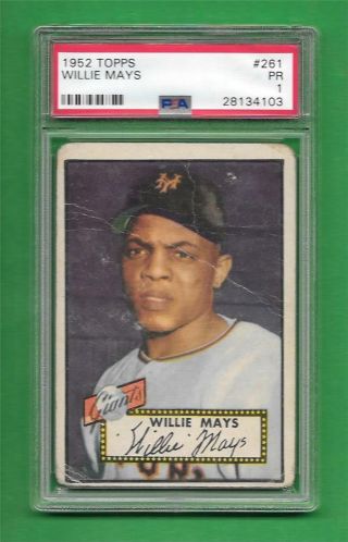 1952 Topps 261 Willie Mays Psa Poor 1 York Giants Old Baseball Card
