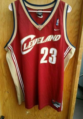 23 Lebron James Nike Cleveland Cavaliers Red Authentic Jersey Xxl Nba Length,  2