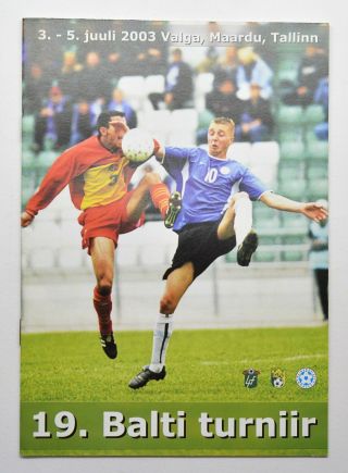 2003 Baltic Cup Latvia Lithuania Estonia Football Programme