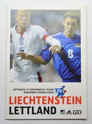 2004 Liechtenstein Vs Latvia Football Programme