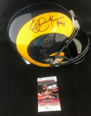 Eric Dickerson Autographed Signed Los Angeles Rams Full Size Helmet Hof 99 - Jsa