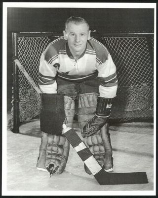 Johnny Bower Hof 1953 - 54 York Rangers Nhl Hockey 8x10 Black & White Photo