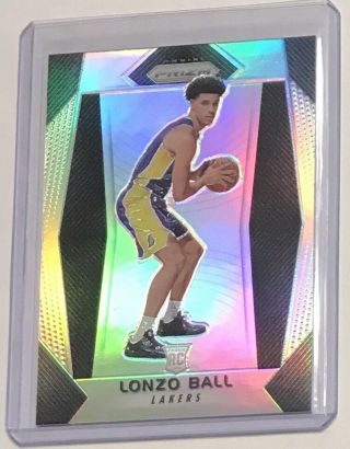 Lonzo Ball 2017 - 18 Panini Prizm Silver Rookie Card Rc 289 Los Angeles Lakers
