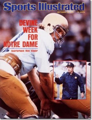 September 29,  1975 Rick Slager Dan Devine Notre Dame Irish Sports Illustrated