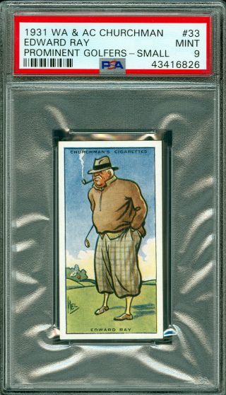 1931 Wa & Ac Churchman Prominent Golfer - Small 33 Edward Ray Psa 9 1 Of 2
