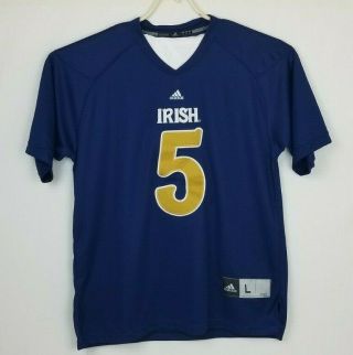 Adidas Notre Dame Fighting Irish 5 Jersey Tshirt Tee Navy Blue Swen
