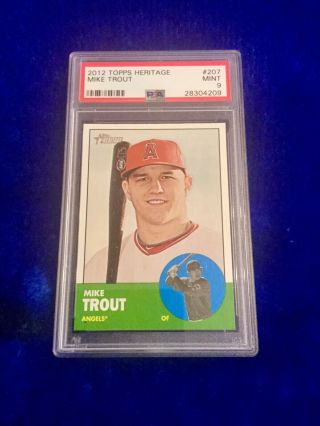 Mike Trout 2012 Topps Heritage 207 Angels Psa 9