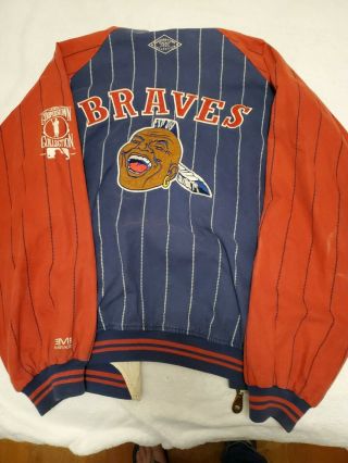 Vintage Atlanta Braves Mirage Mlb Authentic Merchandise Heavy Jacket Sz Xxl