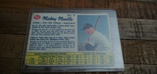 1962 Post Cereal Mickey Mantle Card 5 York Yankees Hof 