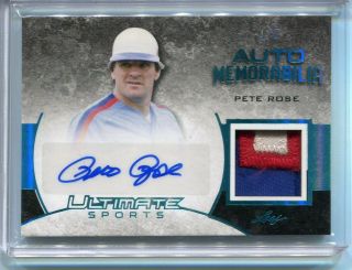 2019 Leaf Ultimate Sports Pete Rose Auto Game Patch Ed 4/5