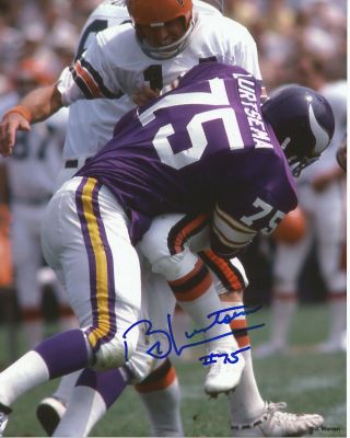 Bob Lurtsema Autographed Signed 8 " X 10 " Photo Minnesota Vikings Football