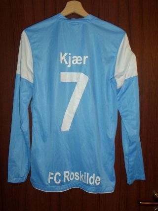 Match Worn 7 Jeppe Kjaer Roskilde Fc Football Shirt Jersey Nike Size S Denmark