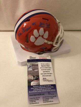 Tee Higgins Signed Clemson Tigers Mini Helmet Jsa Authenticated Sd59002 Champs