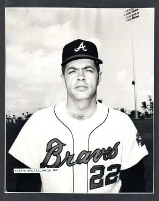 1966 Dick Kelley Braves Unsigned 7 - 3/4 X 9 - 5/8 B&w Snapshot Photo 5