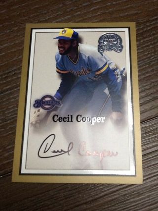 2000 Cecil Cooper Signed Fleer Greats Of The Game Gotg Certified Auto - Brewers