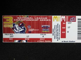 2005 Nlcs St Louis Cardinals Busch Stadium Albert Pujols Home Run Ticket Stub