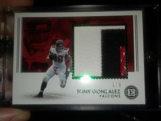 Tony Gonzalez One Of One 1 Of 1 First Print " Game - Worn " Jersey 1/5 2018 Encased