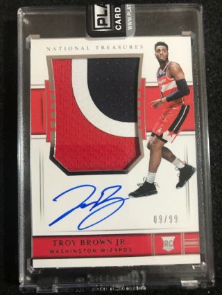 2018 - 19 National Treasures Troy Brown Jr.  Rc Auto Patch Jersey D 09/99 Rpa