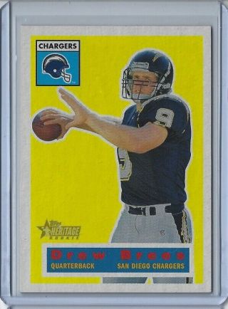 Drew Brees 2001 Topps Heritage 116 Chargers Rookie Rc 840/1956