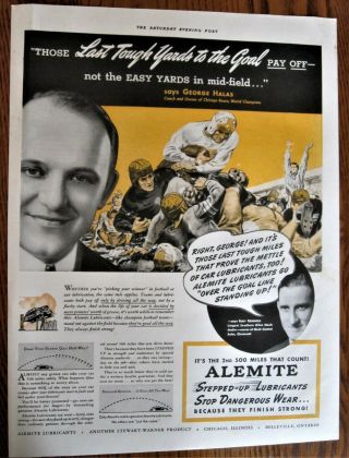 George Halas Chicago Bears World Champions Coach And Owner 1941 Ad