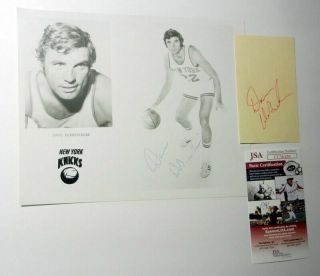 Dave Debusschere Autographed 8x10 Photo W/ Jsa Index Card Basketball Pc1799