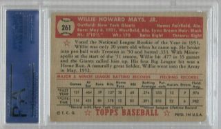 1952 Topps 261 Willie Mays,  York Giants PSA 1 PR 4