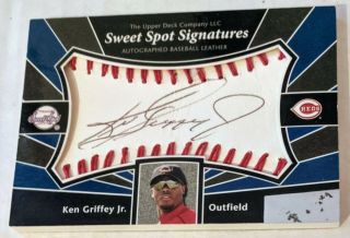 Ken Griffey Jr 2004 Upper Deck Sweet Spot Signatures Autograph On - Card Reds Read