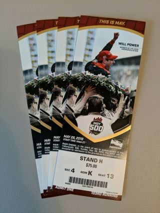 Indianapolis 500 Ticket Stub - Indy 500 May 26,  2019