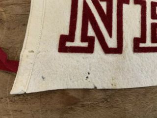 Vintage Nebraska Felt Pennant Flag White Red Cornhuskers State Football 4