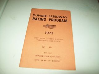 1971 Dundee Speedway Modified Racing Program