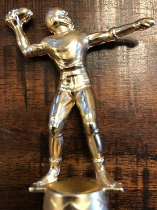Football Quarterback Trophy Figure 3 " - Vintage Metal - Male - Gold Tone