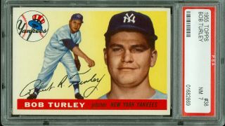 1955 Topps Baseball 38 Bob Turley Psa 7