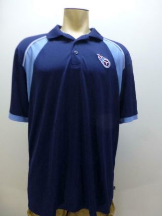 Nfl Tennessee Titans Team Apparel Football Blue Short Sleeve Polo Shirt Mens Xl
