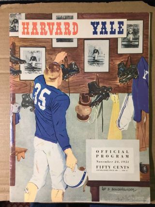 1951 Yale Vs Harvard Official Football Program
