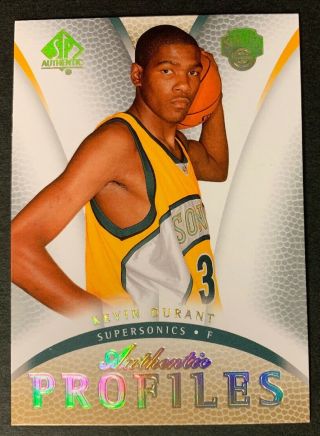 Kevin Durant 2007 - 08 Sp Authentic Profiles Rookie Insert Card Sharp