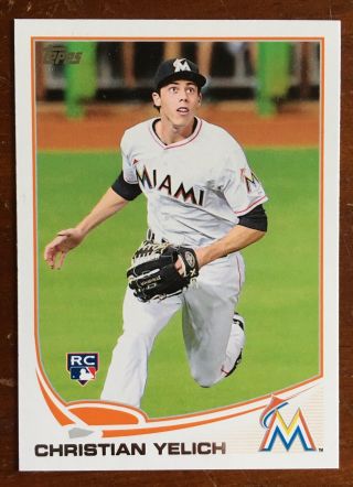 Christian Yelich Rc 2013 Topps Update Us290 Card Milwaukee Brewers