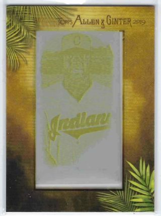2019 Yellow Printing Plate Carlos Santana 1/1 Cleveland Indians 237 Combined
