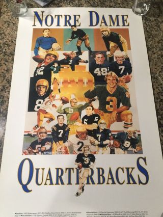 Notre Dame Football Quarterbacks Poster