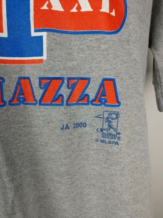 2000 T - shirt YORK METS Size XL Gray MIKE PIAZZA 31 3