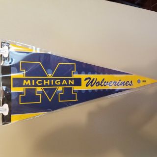 Michigan Wolverines Ncaa Felt Pennant With Holder