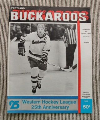 Orig.  1973 Whl Portland Buckaroos Vs Salt Lake Golden Eagles Hockey Program