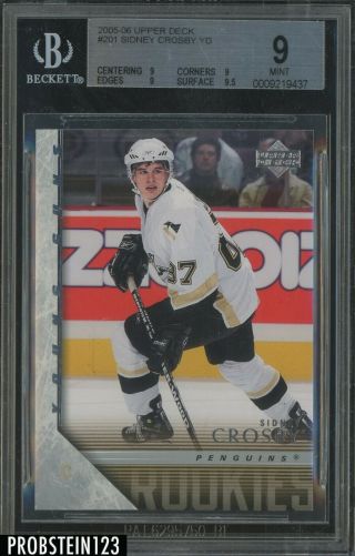 2005 - 06 Upper Deck Young Guns 201 Sidney Crosby Penguins Rc Rookie Bgs 9