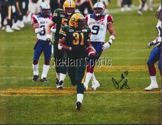 Calvin Mccarty Edmonton Eskimos Autographed 8x10 Photo C/w Cfl Football