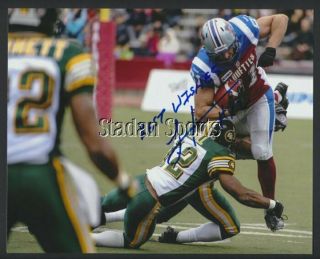 Tj Hill Edmonton Eskimos Autographed 8x10 Photo C/w Cfl Football Memorabilia