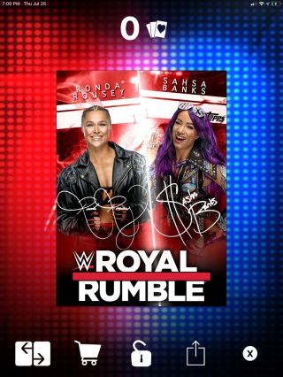 Topps Wwe Slam Sasha Banks / Ronda Rousey Royal Rumble Red Sig 25cc Digital