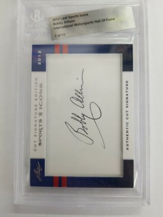 2012 Leaf Sports Icons Bobby Allison Cut Signature Card 7 Of 13 Hall Fame Motors