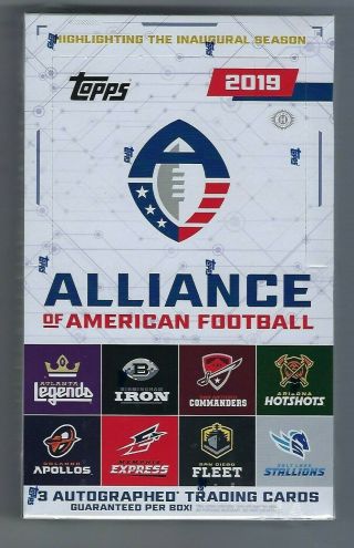 2019 Topps Alliance Of American Football Hobby Box