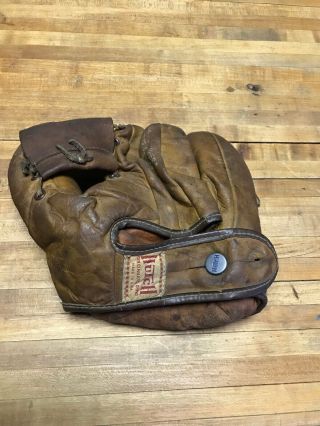 Vintage Leather Hutch Clutch Left Handed Baseball Glove George Kell Split Finger